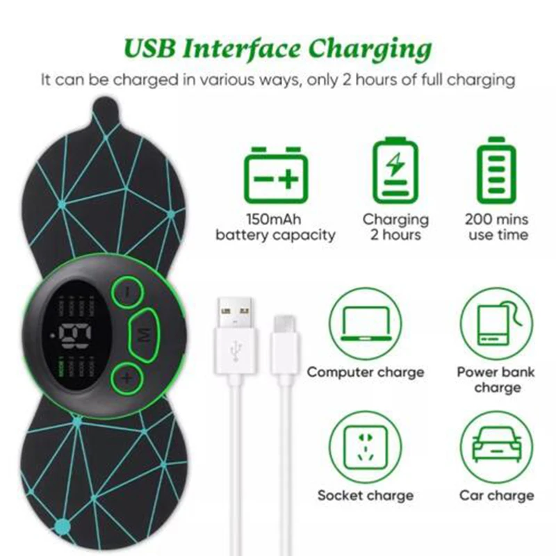 Massagers Portable-Mini Electric Neck Intelligent Pulse Massage Paste ddmysmile Electric Home Neck Care Instrument Neck Care Instrument Smile