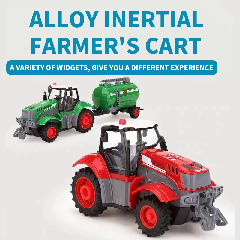 1/24 RC Farmer Toys Set Tractor Trailer with LED Headlight 2.4G Remote Control Car Truck Farming Simulator for Children Kid Gift