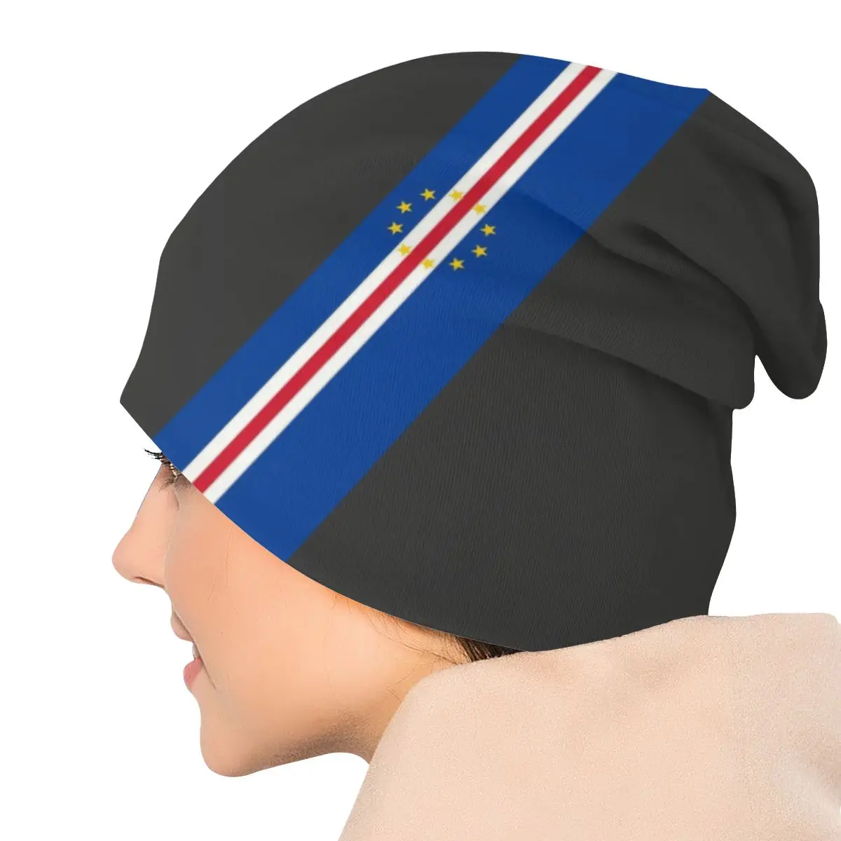 Cape Verde Stripe Flag Beanie Bonnet Knit Hat Women Men Hip Hop Unisex Adult Warm Winter Skullies Beanies Caps for Ski
