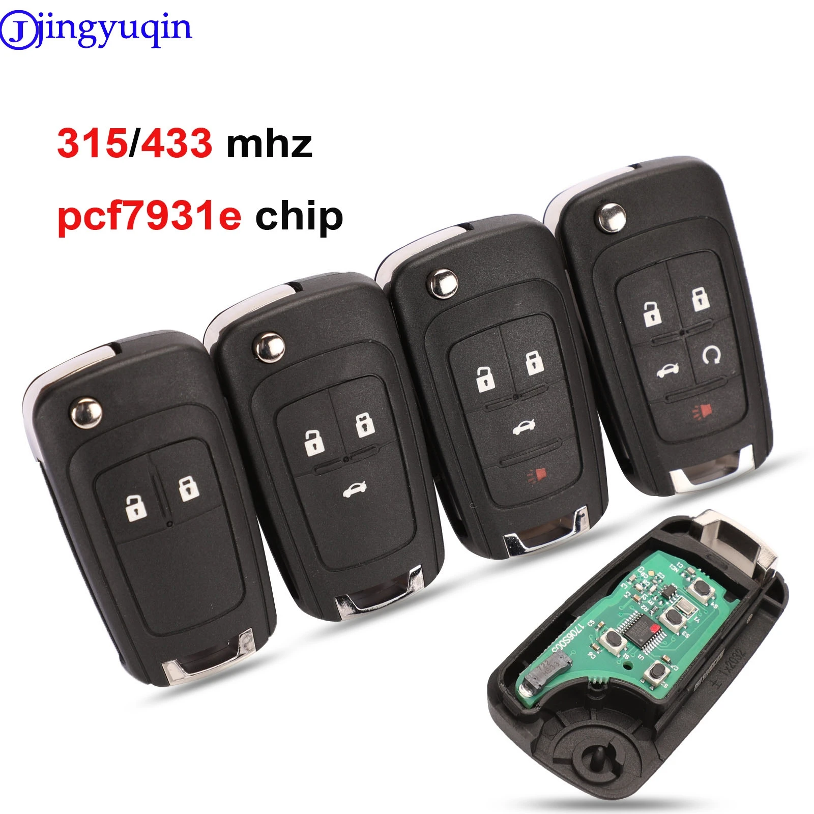 Car Key jingyuqin Remote For OPEL VAUXHALL Insignia Astra For Vauxhall Opel Zafira Astra 2/3/4 Buttons 433/315MHz Control smile