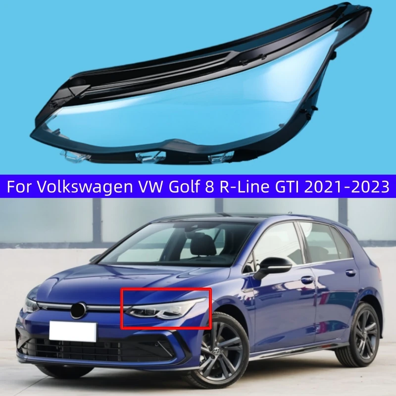 For Volkswagen VW Golf 8 R-Line GTI 2021 2022 2023 Car Front Headlight Lens Shell Cover Lampshade Halogen Lamp Headlight Cover
