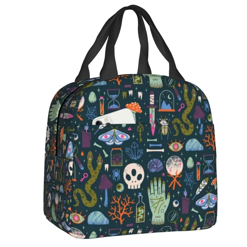 Witchy On Pastel Purple Insulated Lunch Bag for Outdoor Picnic Witch Cooler Thermal Bento Box Women Kids Food Container Tote Bag
