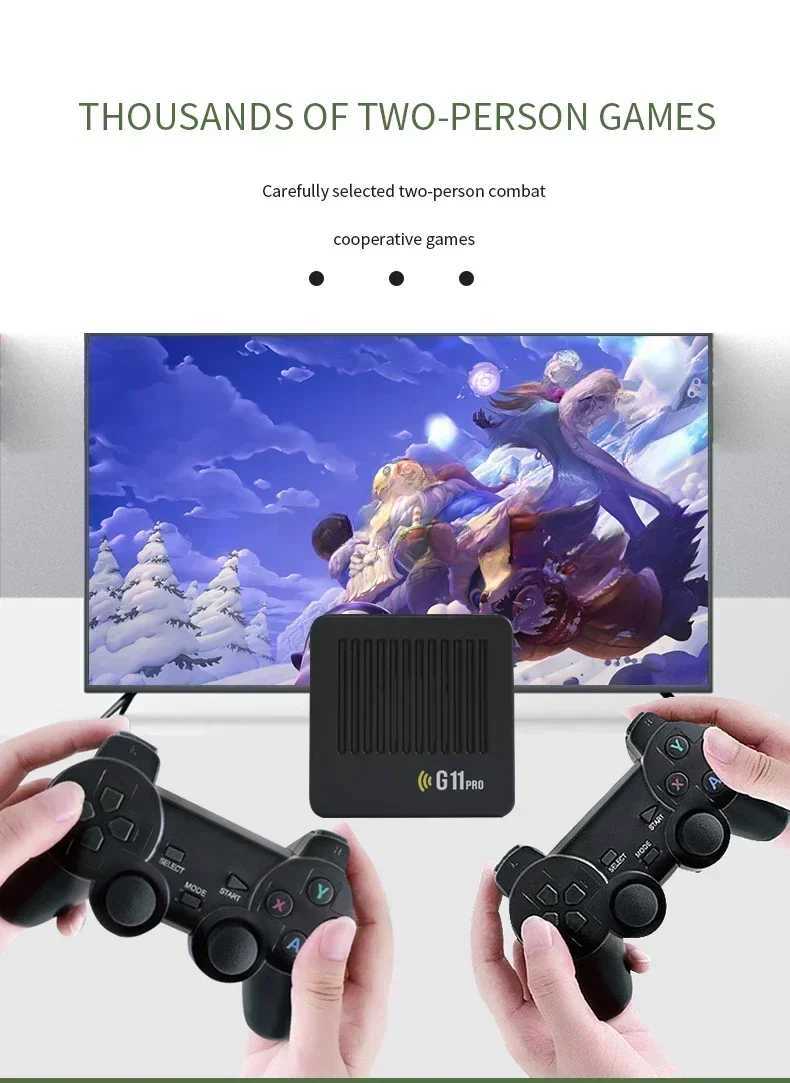 Video game console G11 Pro 4K HD 2.4G 256GB wireless controller with built-in 60000 Game Emulec 4.3 S905X2 dual system home game console Y241109