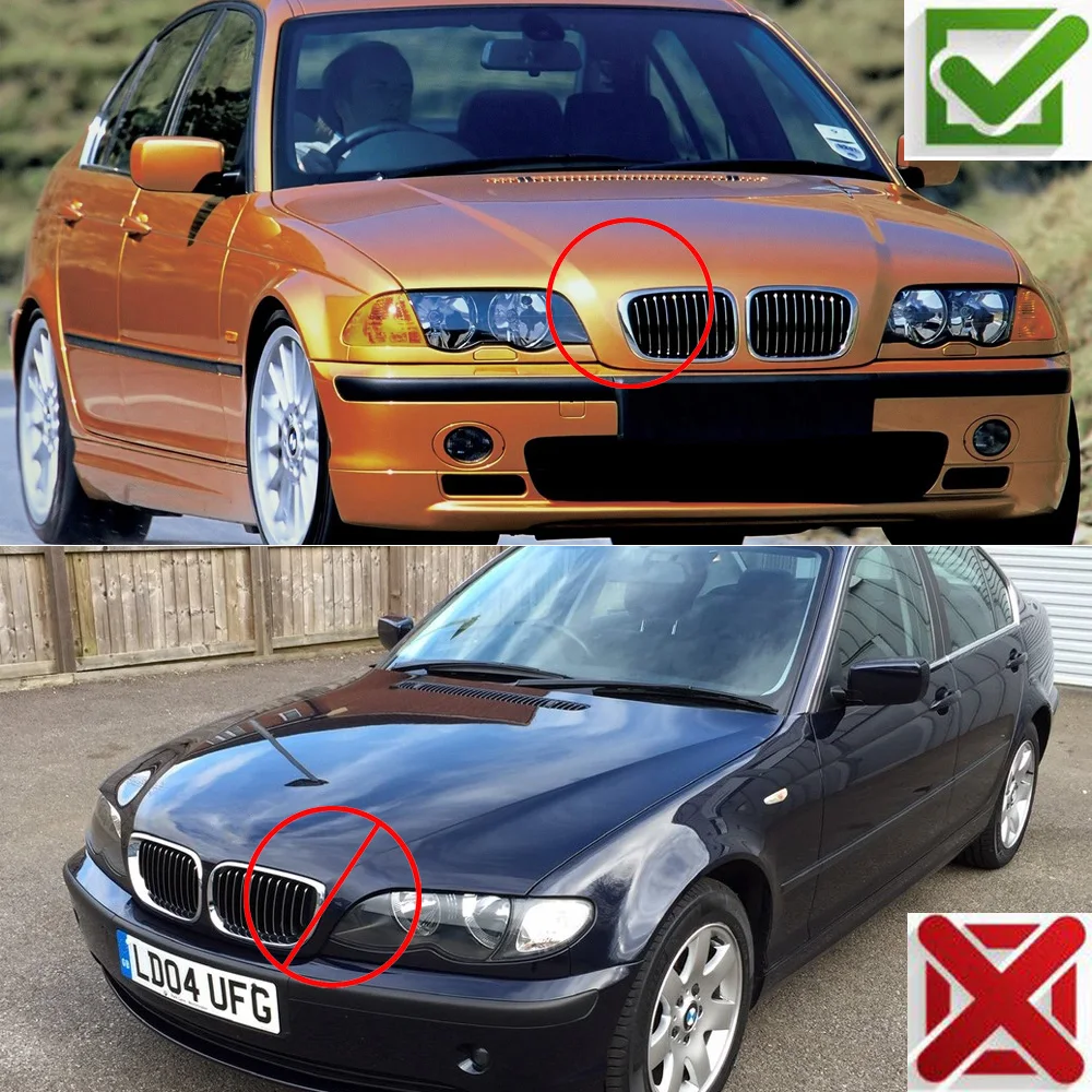 Double-line Matte Black Car ABS Front Bumper Radiator Kidney Grille Gril For BMW E46 3 Series 1998 1999 2000 2001 Car Styling