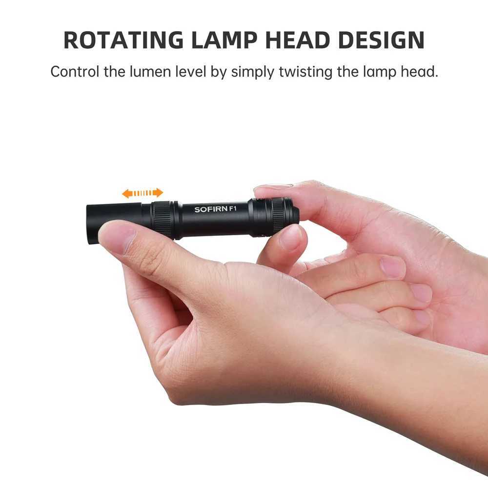 Sofirn Mini F1 Zoomable 5000K Penlight 800lm 14500 AA EDC LED Flashlight USB C Charging 519A Flashlight with Tail Light Switch X241109