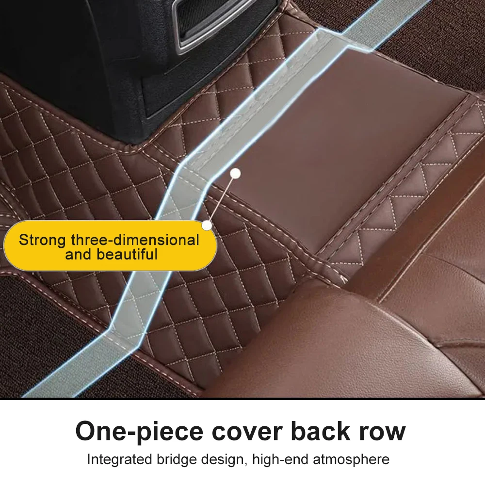 Double Car Floor Mats Beige For Genesis G80 G90 G70 GV80 GV90 GV70 Leather Chenille Mats Car Interior Accessories Carpet smile