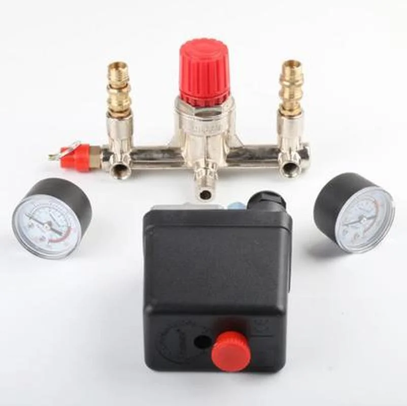 Compressor Air 1 Port Parts Bama Bracket ddmysmile Regulator Wind Air Compressor Bracket With Gauge Pressure Switch 220V Safety Vae Smile