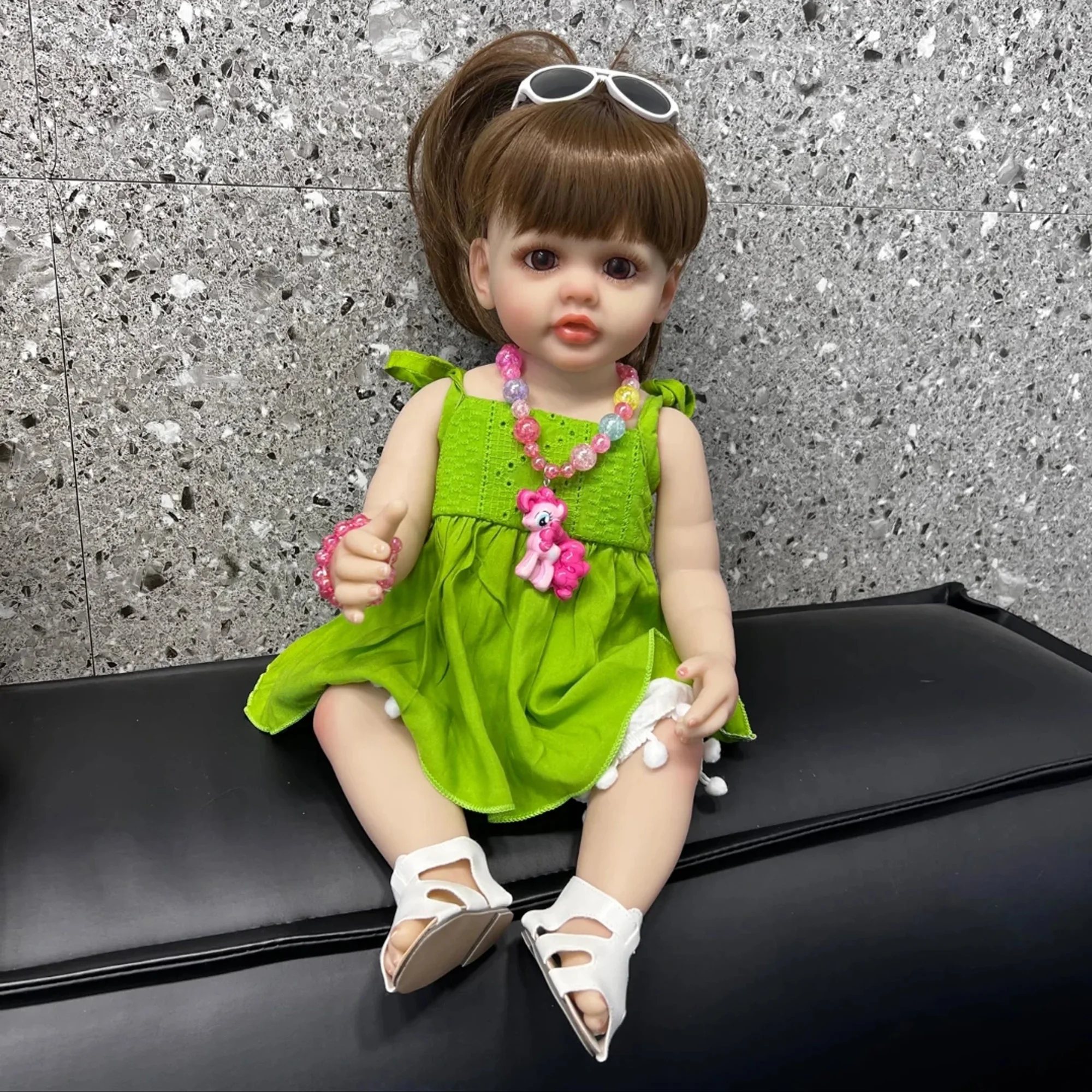 Cuddly Betty Full 55cm Body Soft Silicone Vinyl Bebe Reborn Girl 3D Paint Lifelike Real Reborn Toddler Dolls For Children's Toy smile