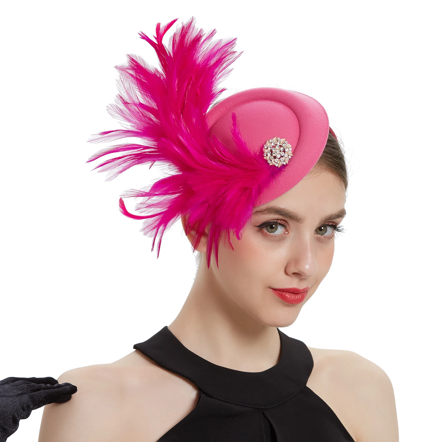 Hat Women,1920s Fascinator for Tea Party Kentucky Fascinator Hat Pillbox Hat Feather Fascinator for tail Wedding smile