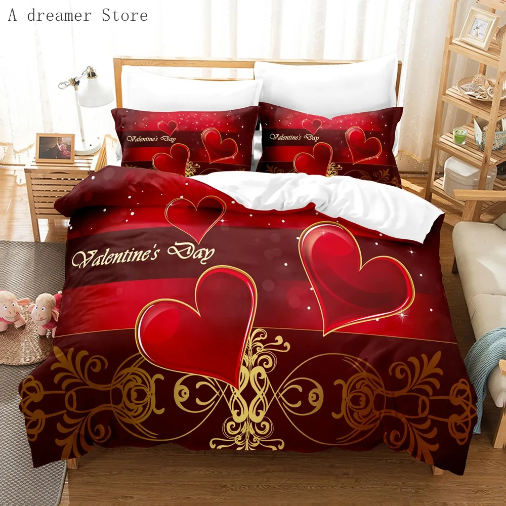 Cover Rose Floral Duvet Microfiber Romantic Theme Blossom Flowers Print Bedding Set Valentine's Day Gift Couple ddmysmile Comforter Cover Smile