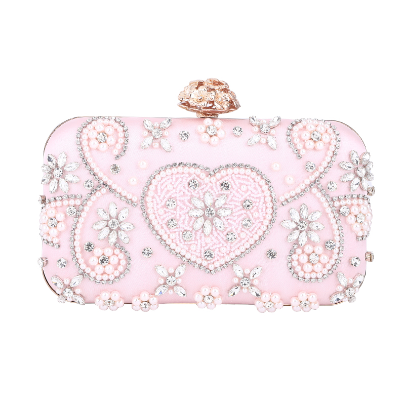 Pure handmade beaded dinner party bag Elegant clutch bag All-in-one chain shoulder bag Women's evening gown bag storage bag