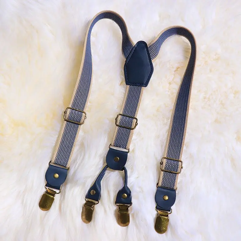 Suspenders Children Child 2.5Cm From 2 To 7 Year Suspenders Adjustable Baby Suspenders 4-Clip Y-Back Braces Accessory Gift smile