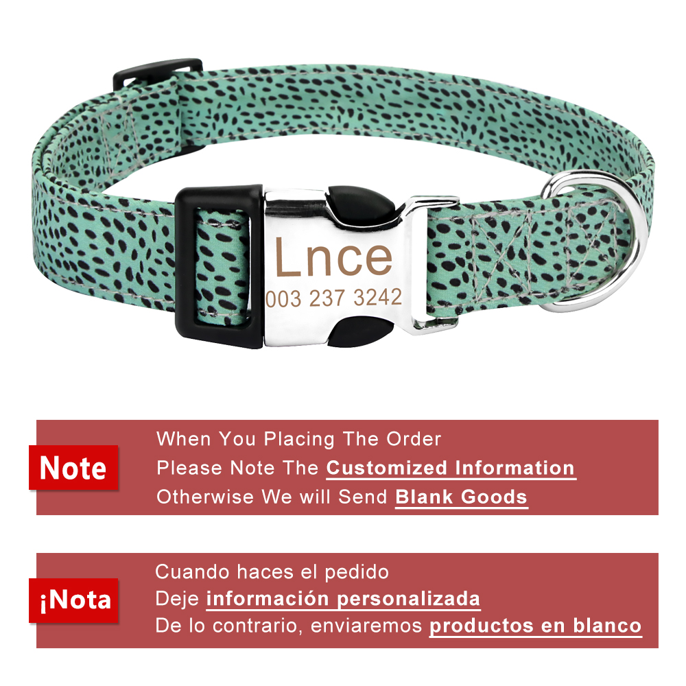 Dog Collar Small Medium Large Dogs,Adjustable Soft Puppy Collars with Name Engraved Metal Buckle Custom Dog Collar Personalized