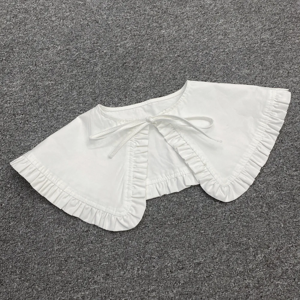 Fake Cute Women's Collar Pony Cat Print Pleated Lace-Up ddmysmile All-Match Female Small Shawl Smile