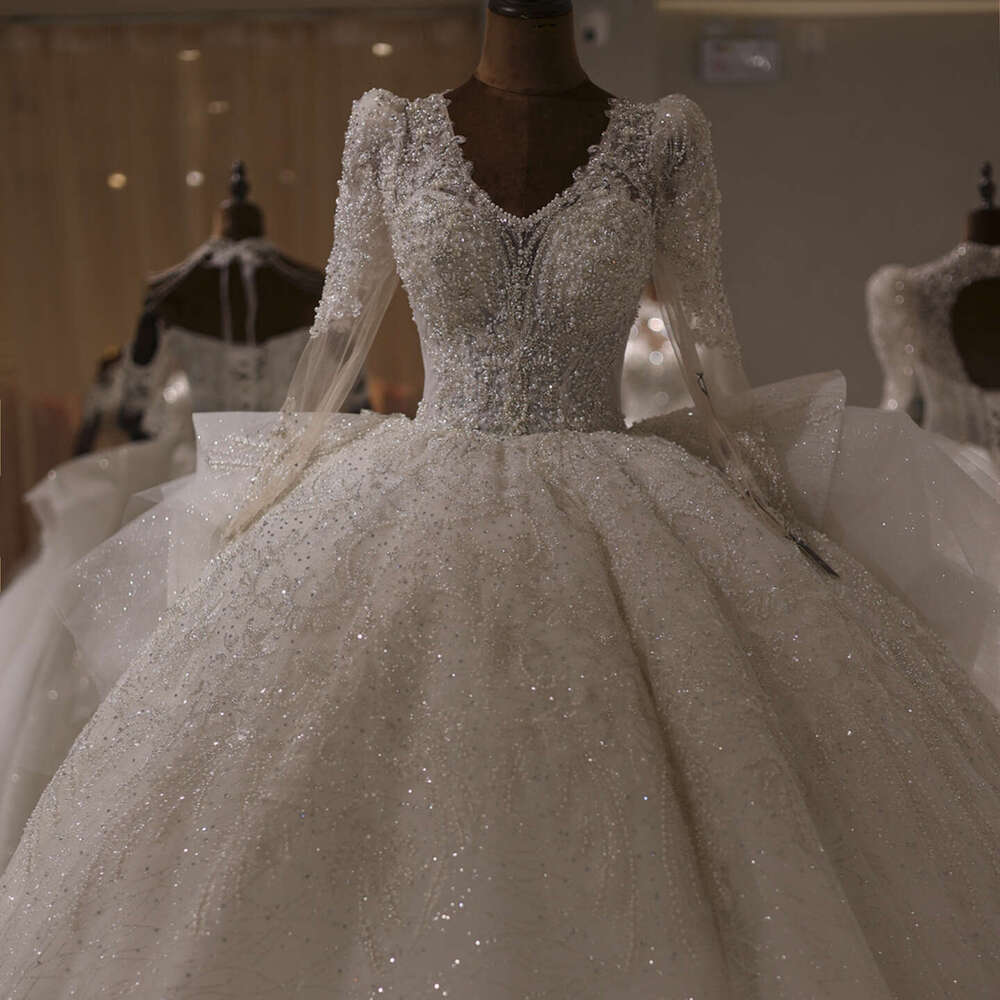 Said Sparkg Sharon Crystal Dubai Ball Gown Bride Dress For Women Real Photos Princess Arabic Wedding Gowns Rs012 S
