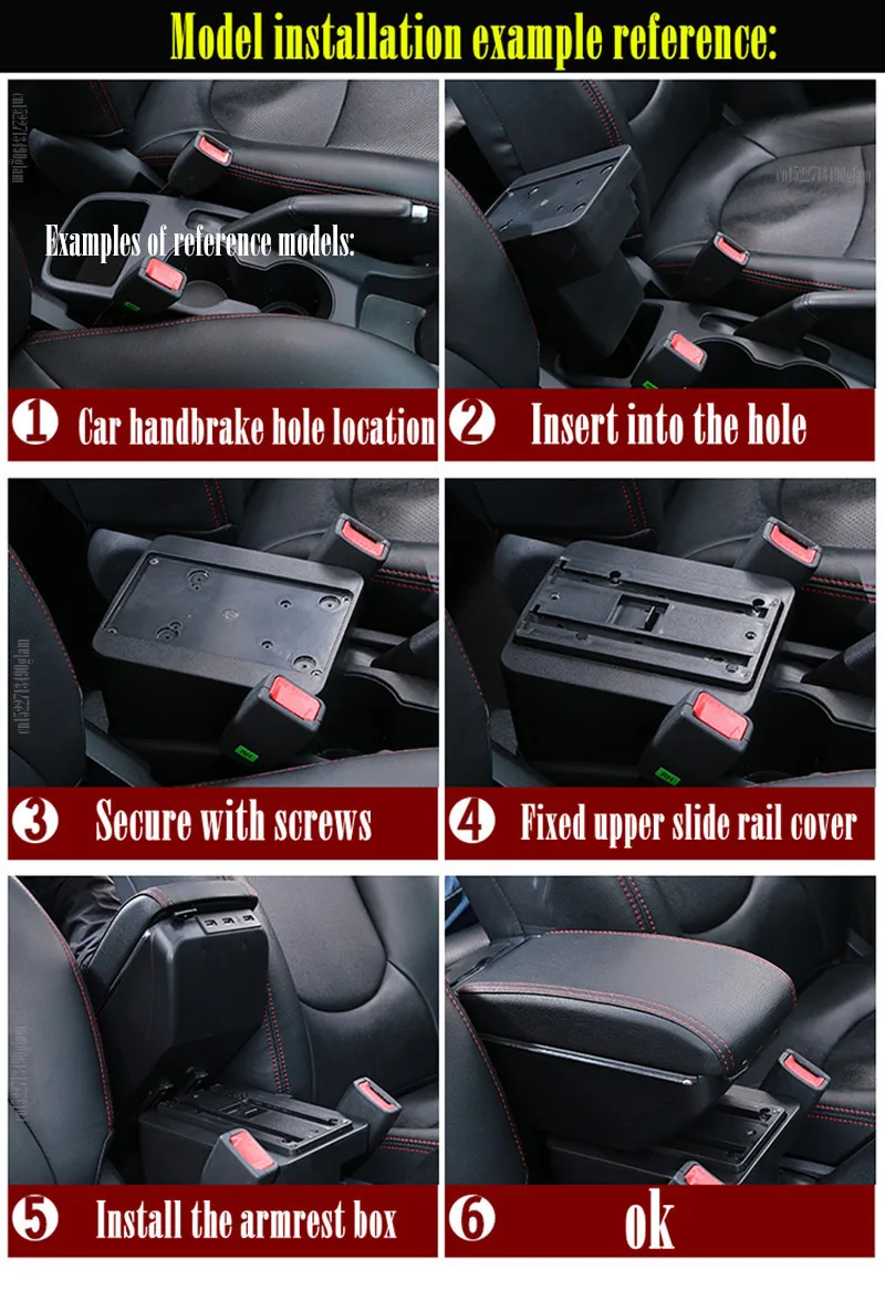 For Opel corsa armrest box central Store content Storage box with USB LED interface 2020
