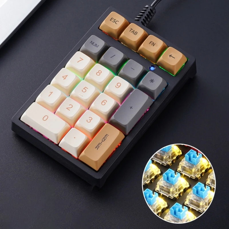 Ergonomic Mini Digital Accounting Keyboard Laptop Number Pad USB Wired- Numpad M76A