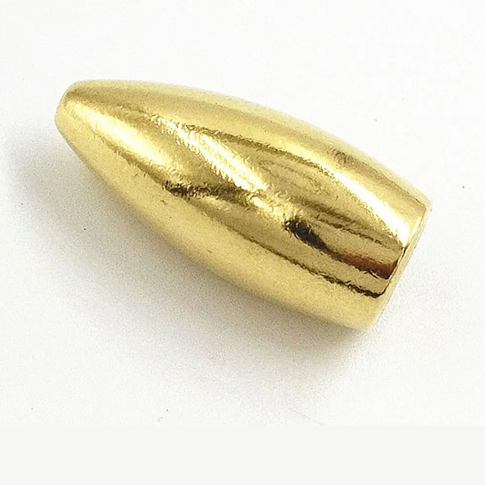 3.5/5/7/10/14/21g Brass Copper Line Sinkers Hook Connector Flipping/Worm Weights Fishing Bullet Shape Lead fall Accessories