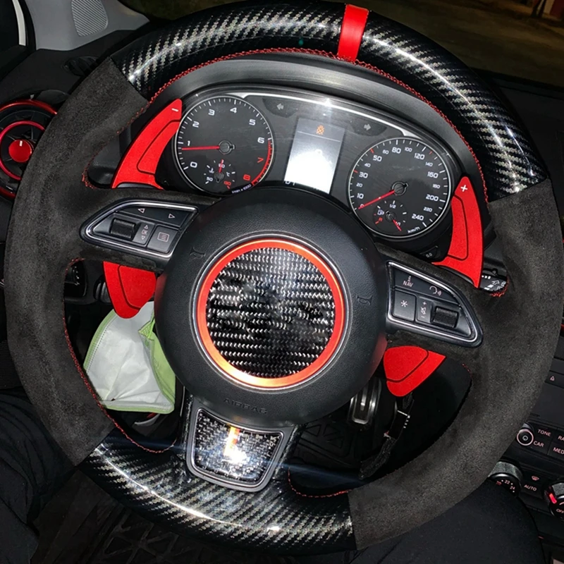 Steering Anti-Slip Suede Car Wheel Braid Cover For Audi A1 8X A3 8V Sportback A4 B8 ddmysmile Avant A5 8T A6 C7 A7 G8 A8 D4 Q3 8U Q5 8R Smile