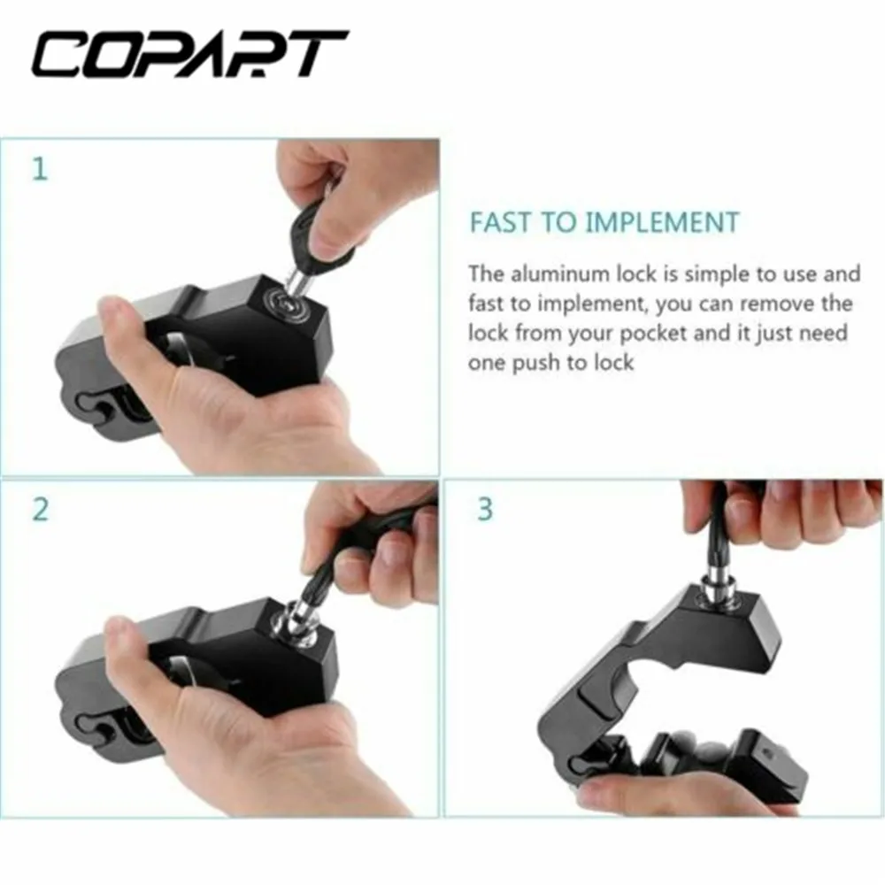 Security Safety Locks CNC Brake Lever Disc Locking For Scooter ATV Anti-Theft Motor Lock Motorcycle Grip Lock Handlebar Handset smile