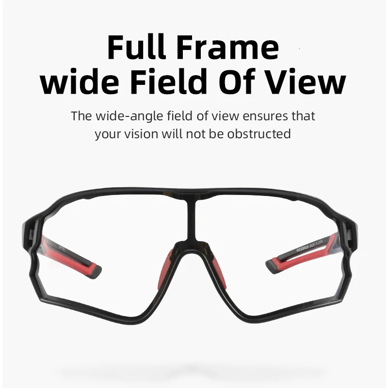 ROCKBROS Pochromic Cycling Glasses UV400 Sunglasses Outdoor Sport Bicycle Eyewear MTB Racing Lightweight Flexible Goggles 240402