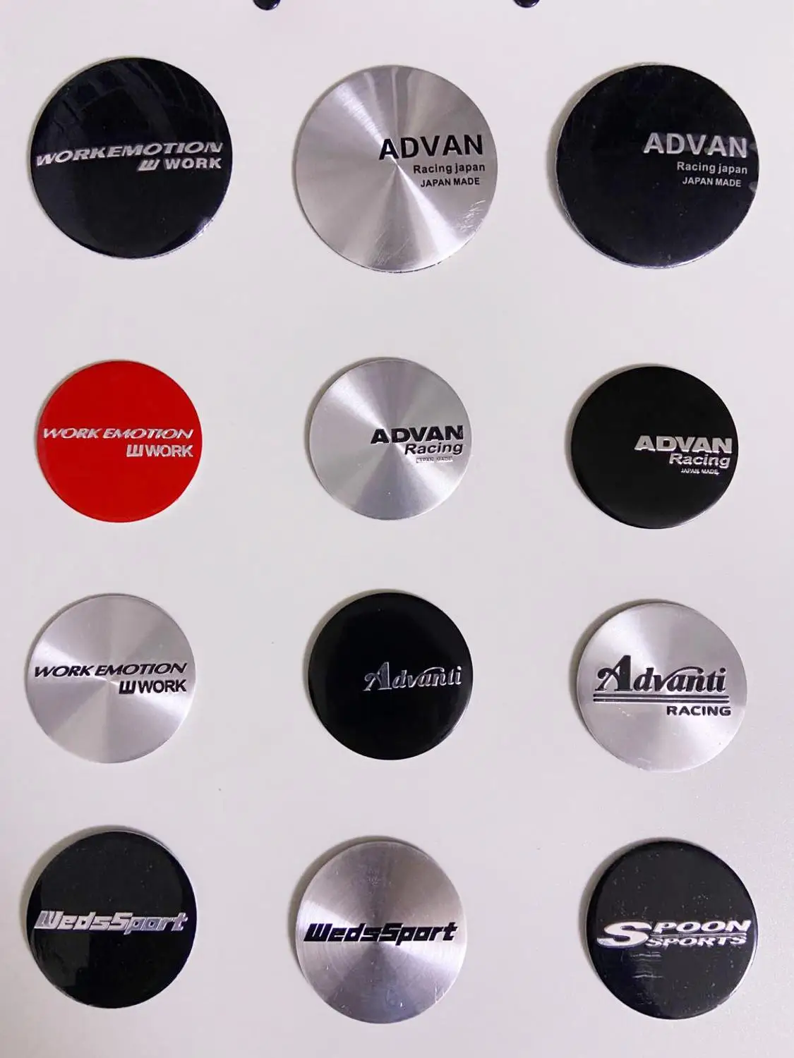 56mm Car 45mm 4PCS/Lot Wheel Center Cap Emblem Sticker For WORKEMOTION ADVAN Racing Wheel Hub Cap Sticker smile