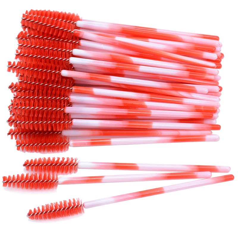 Micro 50/25Pcs Kekelala Colorful Eyelash Mascara Wands Fake Lash Spoolies Mini Comb Brush Applicators Beauty Makeup Tools smile