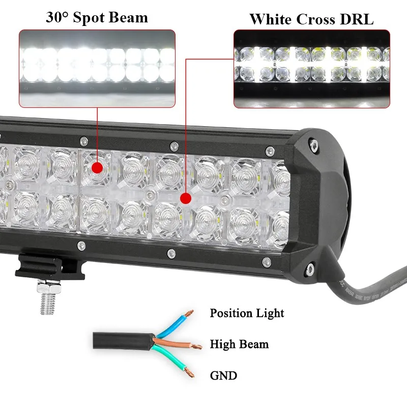 CREK Offroad LED Light Bar 7D White DRL 12 18 23 28 Inch 12V 24V Work Lightbar for Jeep Truck 4x4 4WD ATV Tractor Boat Pickup