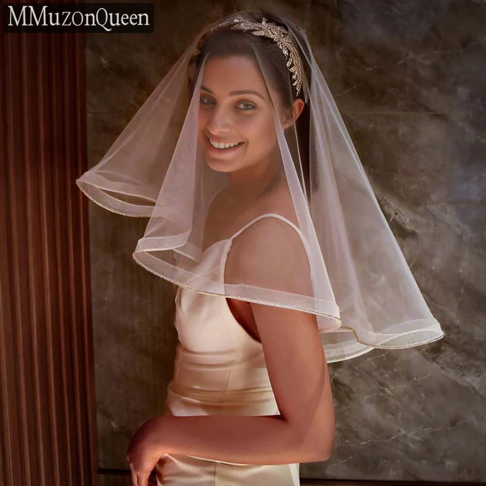 M52 Dignified Short MMQ Sier Flat ddmysmile Hot Drill Yarn Sier Ear Sier Dense Chain Bridal Wedding Church Accessories Smile