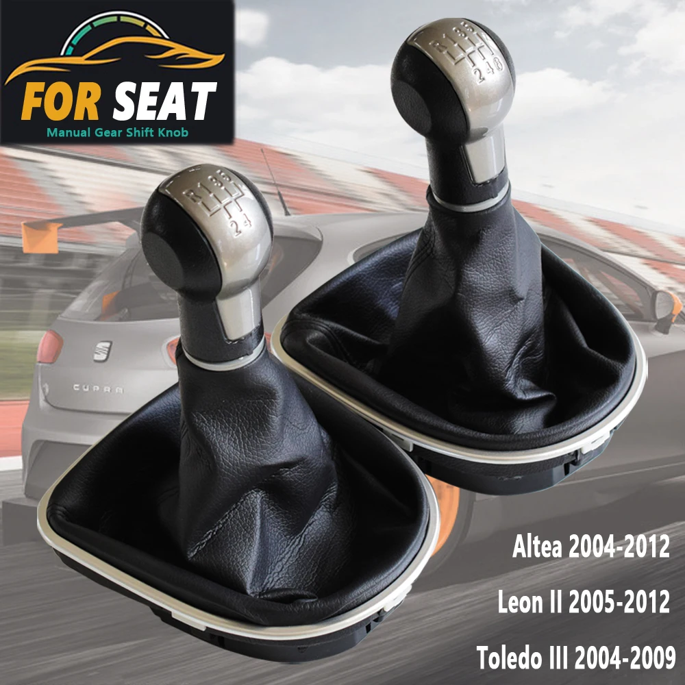Speed 5Speed MT 6 Car Gear Shift Knob With Leather Boot For SEAT LEON II (2005-2012) ALTEA XL (04-12) SEAT TOLEDO ddmysmile III (04-09) Smile () () ()