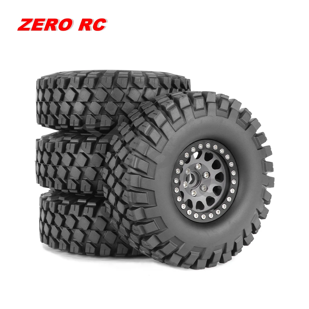 1/10 Military Aluminum RC 1.9" Beadlock Wheel Hub With 114Mm Tires For 1:10 Crawler Truck Scx10 II III CAPRA ddmysmile Wrangler MST RGT Smile 1.9