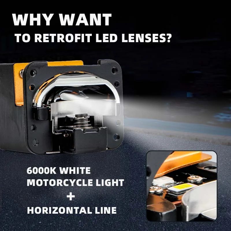 Auto LED Headlights1.5-Inch Matrix Dual Lens Square H4 Projector CSP 6000K Laser Headlight Bulb Universal Lighting Accessories