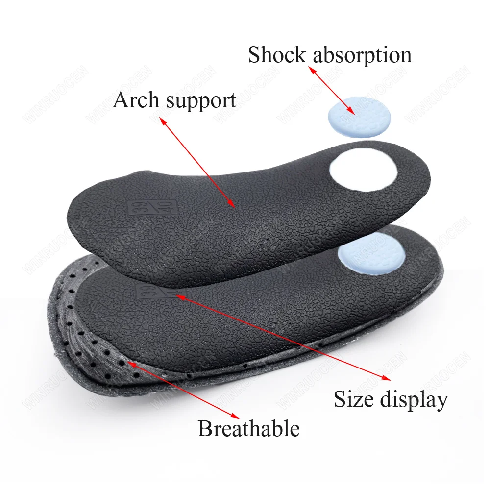Orthotic 3/4 Insole Half Leather Arch Support For Shoes Men Women Flat Foot Corrector Pad Heel Pain Spur Relief O/X Leg Care smile