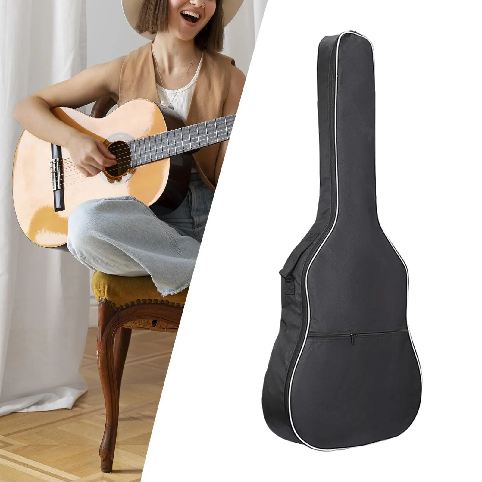 Acoustic Guitar Bag Acoustic Guitar Case with Pocket for Accessories Dustproof Padded Portable Gig Bag for Acoustic Guitars