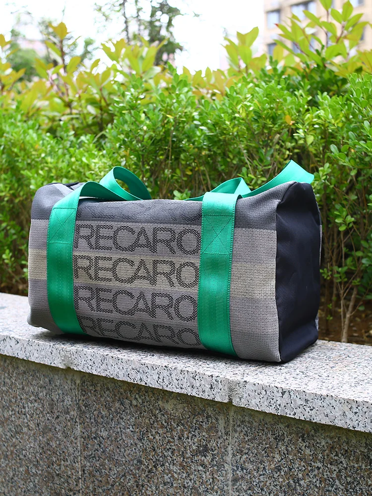 JDM Style Japan Recaro Large Fabric Canvas Handbag Racing Duffle School Bags Outdoor Travel Sports Luggage Bag Seat Harness