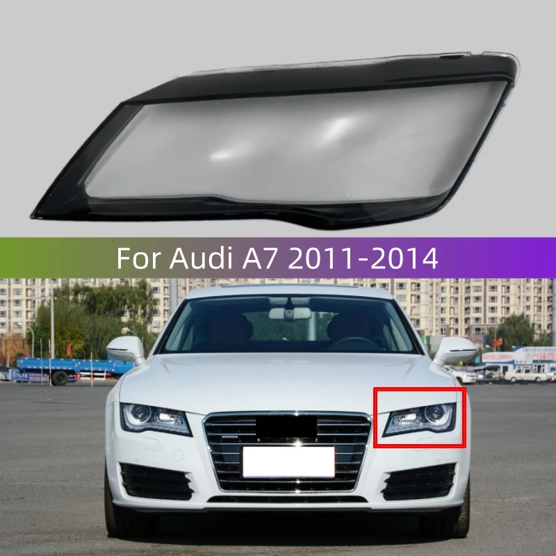 For Audi A7 RS7 2011 2012 2013 2014 Front Headlamp Cover Transparent Headlight Shell Plexiglass Replace Original Lampshade