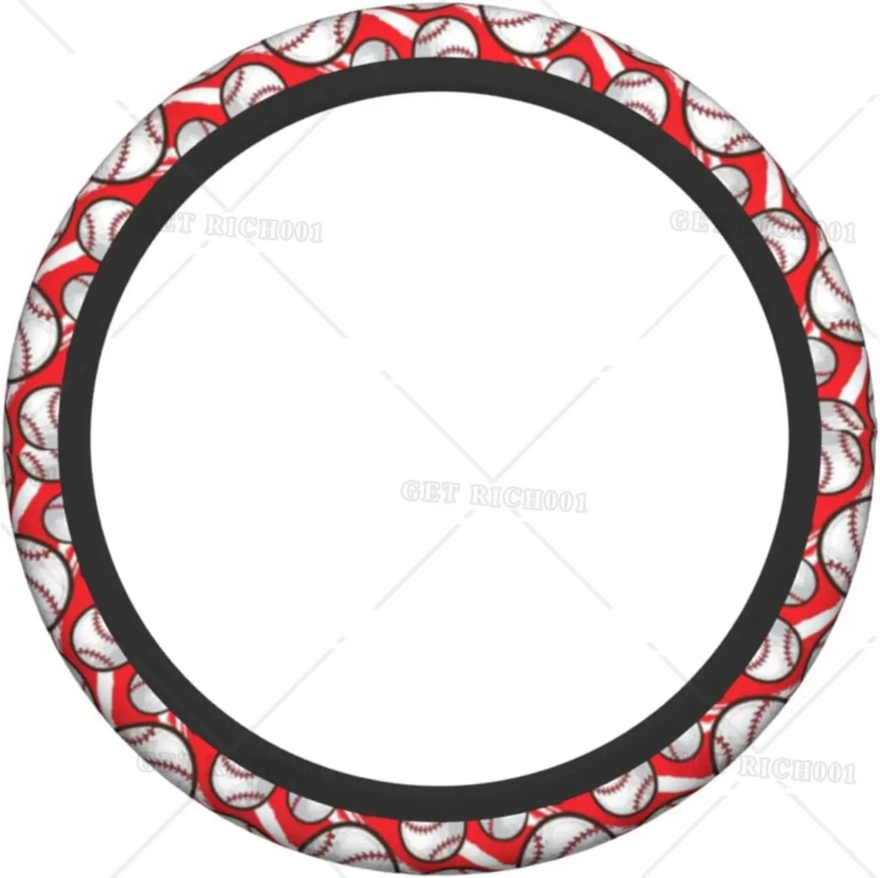 Wheel Baseball Car Steering Cover for Women Men Universal 15 Inches Anti-Slip Breathable Auto SUV Accessories Wheel Cover smile