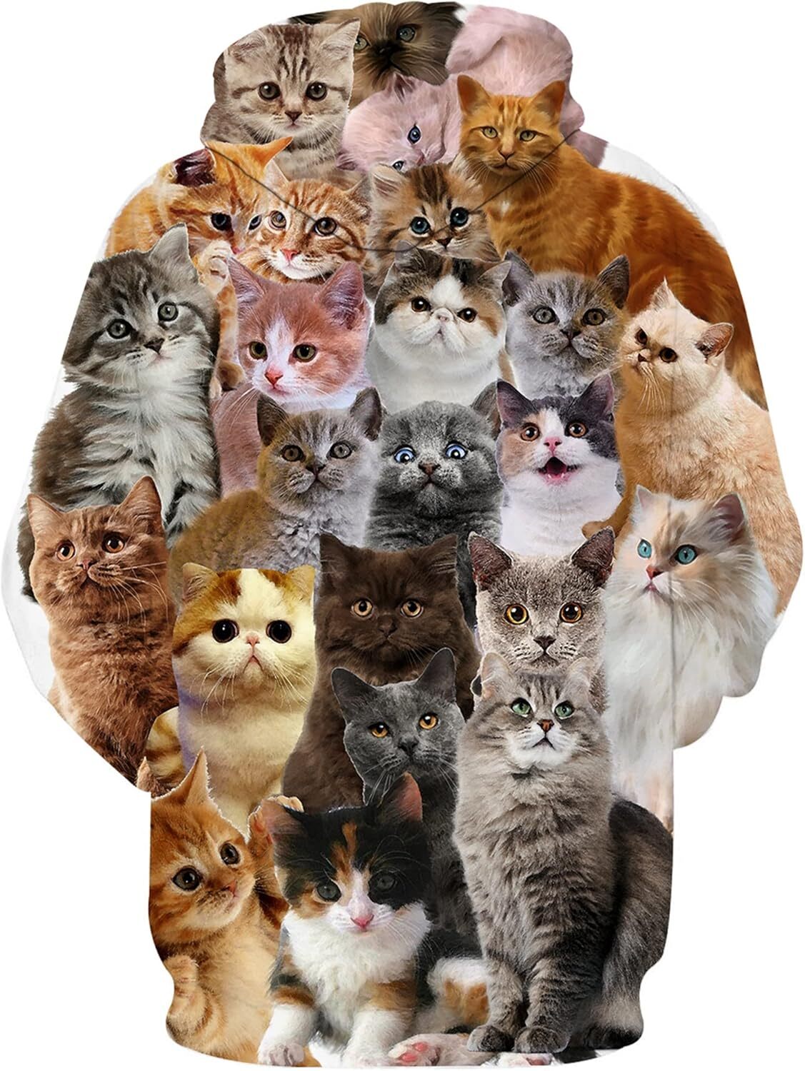 Hoodie for Mens Womens Unisex Adults 3D Printed Fashion Hoodies for Men Women Pullover Novelty Sweatshirts with Big Pockets Graphic cute cat