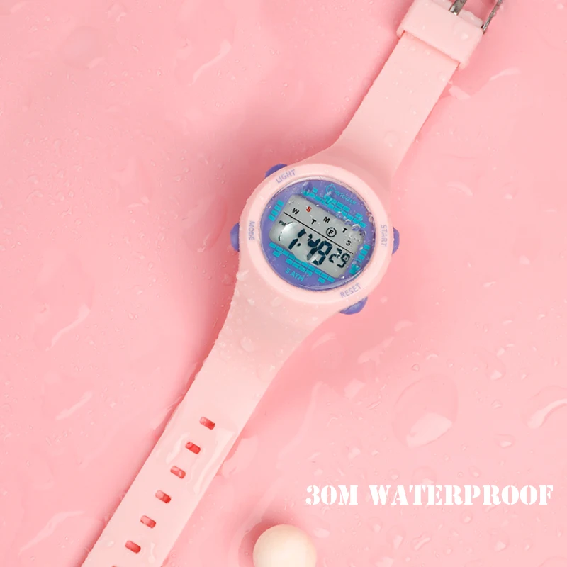 new Children's Electronic Watch Girl 2025 Pink Cute Middle School Boys Watch 30M Waterproof Kids Multi functional Digital SmartWatch Gift