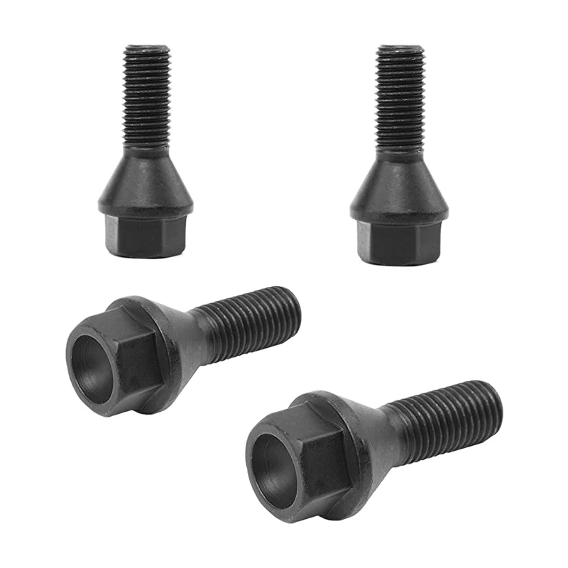 Bolt Wheel 4Pcs Black Lug Nut for E30 E36 E46 E60 E90 36136781150 smile