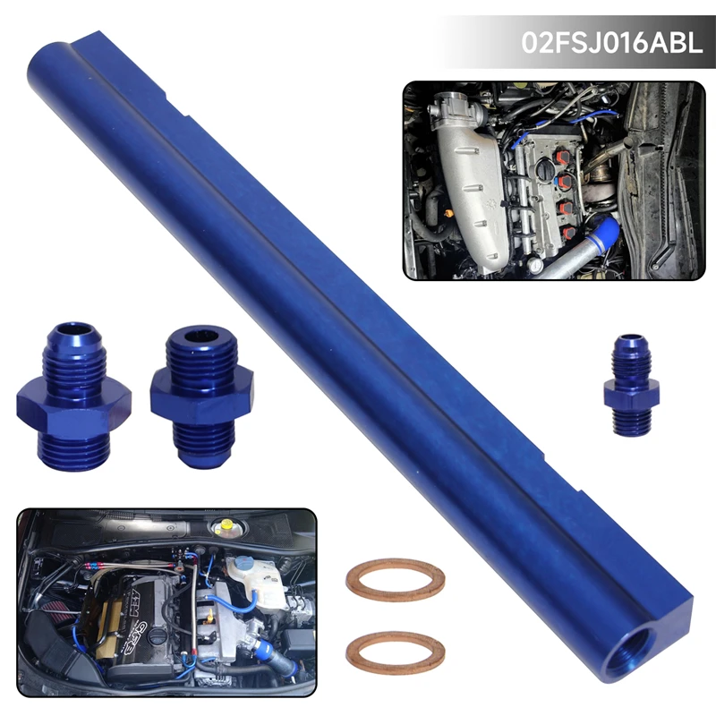 Aluminum High Flow Injector Fuel Rail kit Fits For Audi VW Golf GTI Jetta GLI Passat Turbo 20V VAG A3 S3 1.8L Purple/Blue
