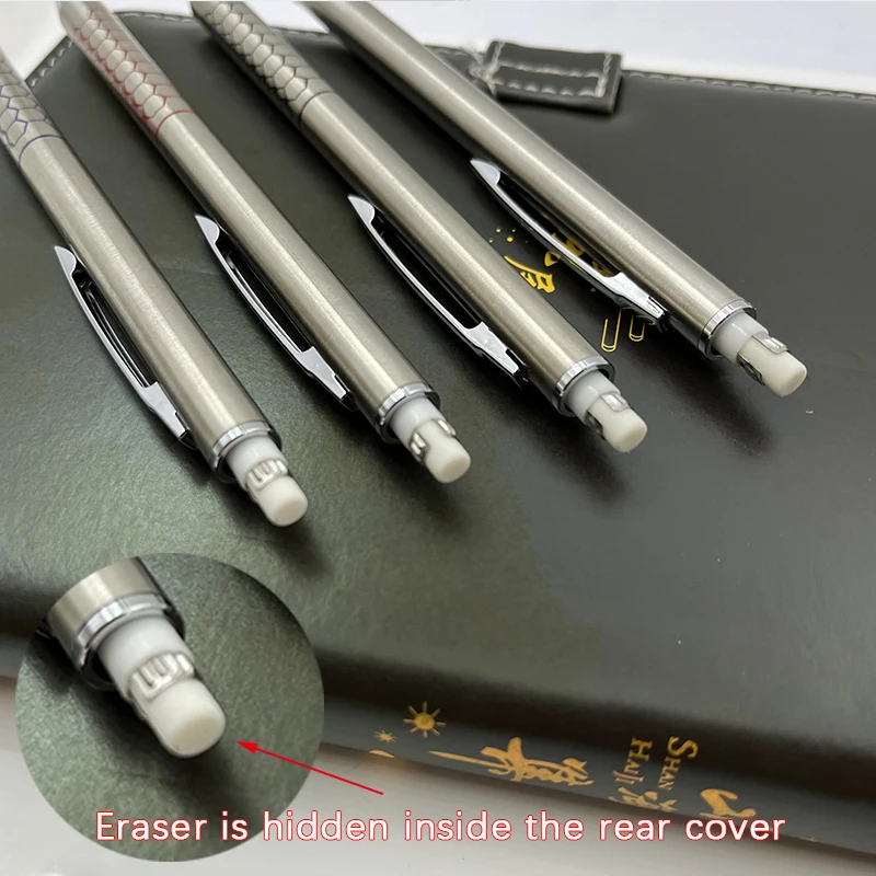 Metal Mechanical Pencils Set with Lead Refills Drafting Automatic Pencil 0.3, 0.5, 0.7, 0.9, 1.3, 2.0mm 2B HB For Art Supplie
