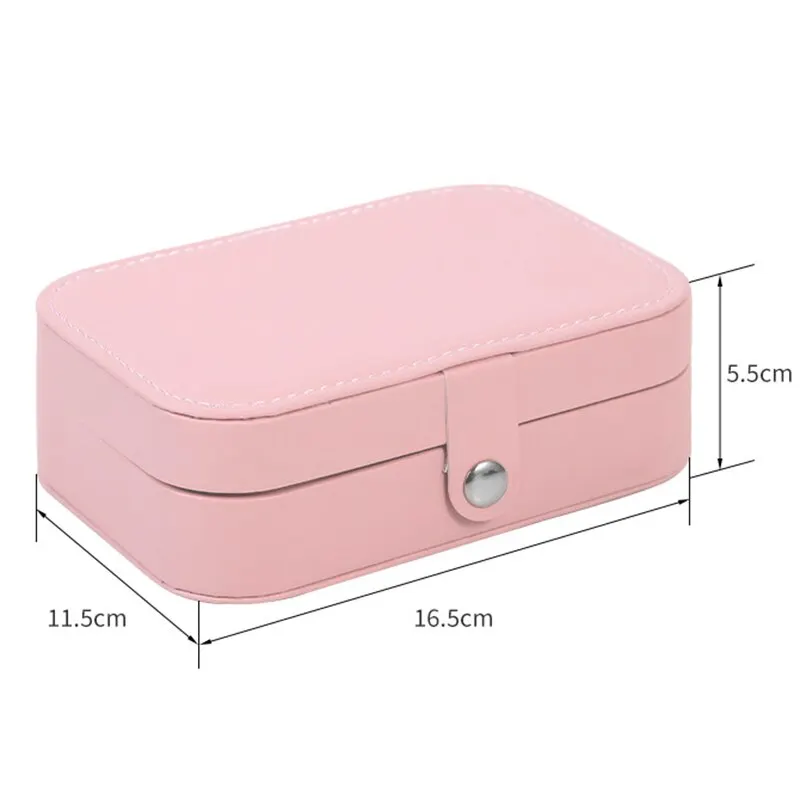 Portable Travel Jewelry Box Necklace Earrings Ring Jewelry Organizer Display Pu Leather Storage Large Capacity Jewelry Case smile