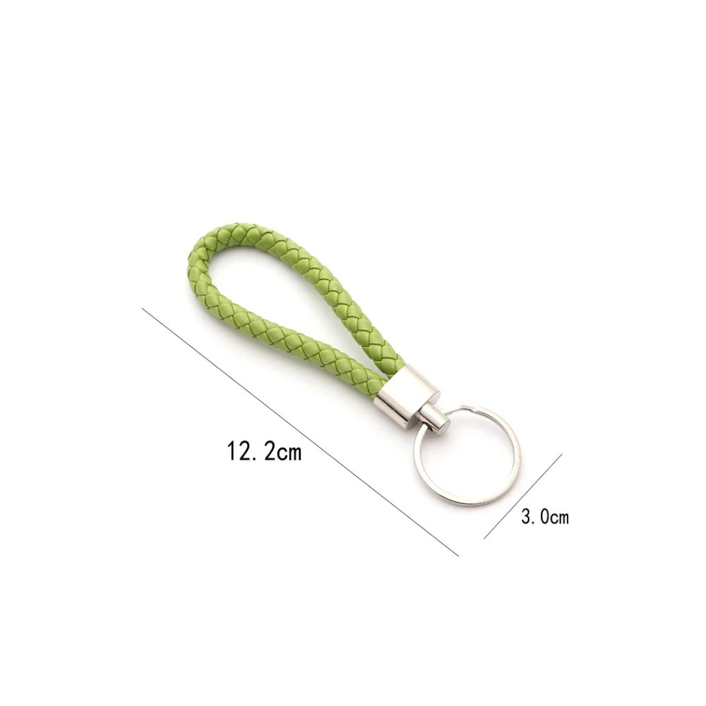 Leather Braided 1PC Unisex Rope Handmade Waven Keychain Leather Key Chain Ring Holder for Car Keyrings Men Women KeyChains New smile