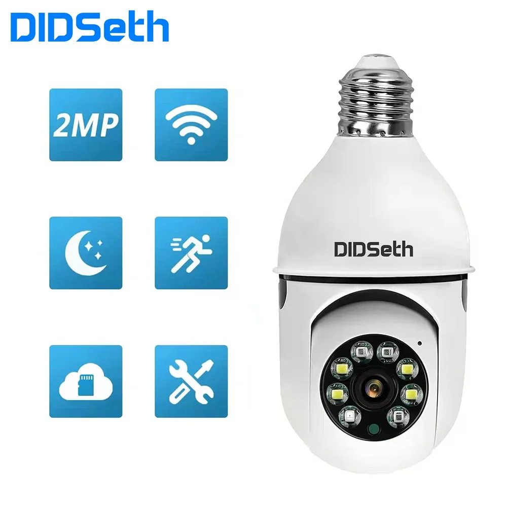 DIDSeth 2MP IP Camera E27 Light new Bulb Camera Auto Tracking Video Surveillance Waterproof Two-way Audio Security 2025 Dome Camera