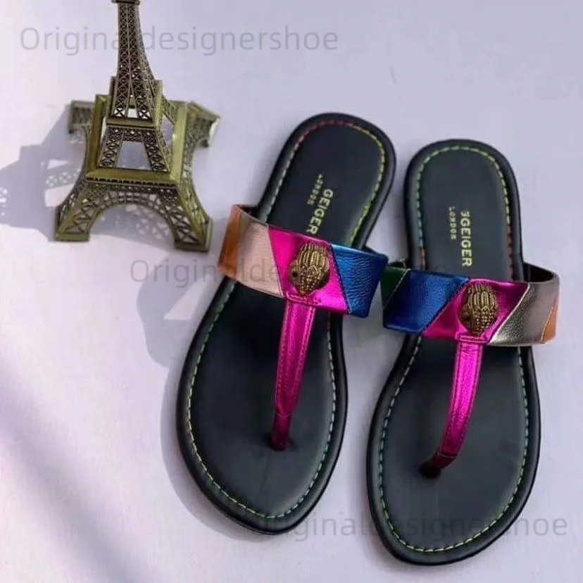 Slippers KURT Luxury Womens High heels Sandals Metal Eagle Head Thick Heels Large Slippers Size 36-43 T240411