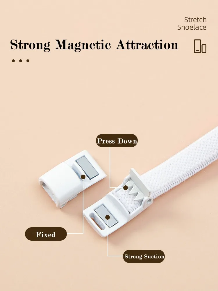 Elastic Shoelaces Flat ddmysmile 1Pair For Sneakers / Magnetic No Tie Shoelace Kids Adult Quick Lace Lazy Sport Rubber Shoestrings Smile /