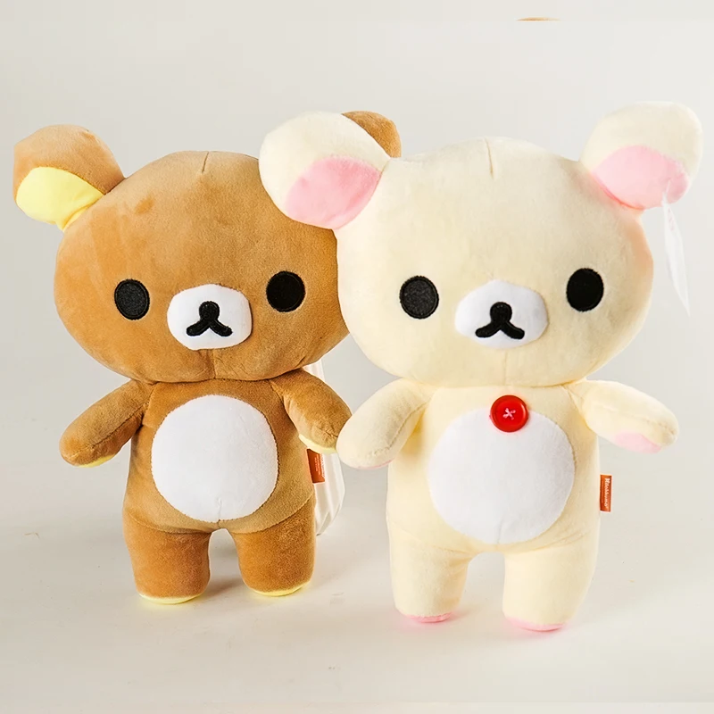 Rilakkuma Plush Lovely Animal Strawberry Teddy Bear Stuffed Doll Kuma Plushies Kawaii Room Deocr Toys Car Backrest Gift for Kids