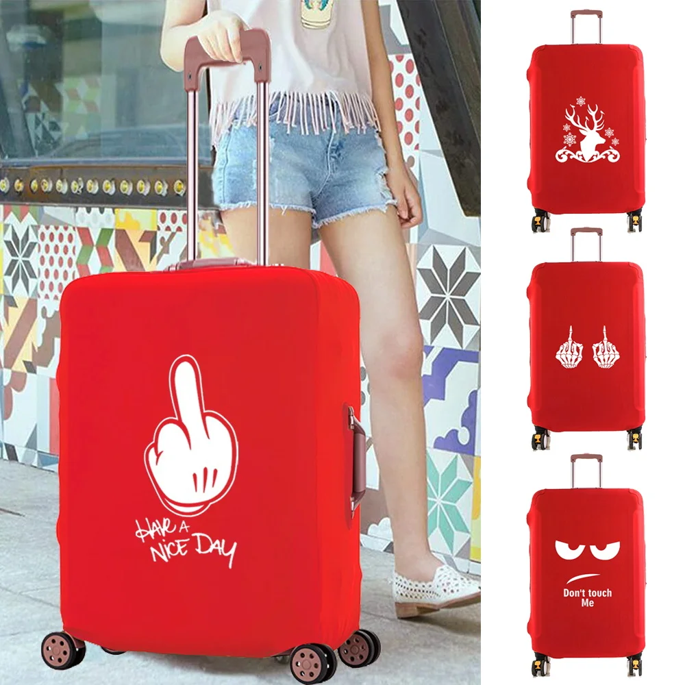 Case Accessory Lage ddmysmile Travel Protective Cover Apply To 18-28 Inch White Picture Print Suitcase Scratch Resistant Trolley Covers Smile