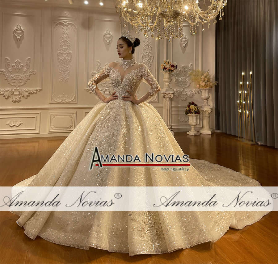 Customized Lace Wedding Dress For Mariage With Long Cape NS